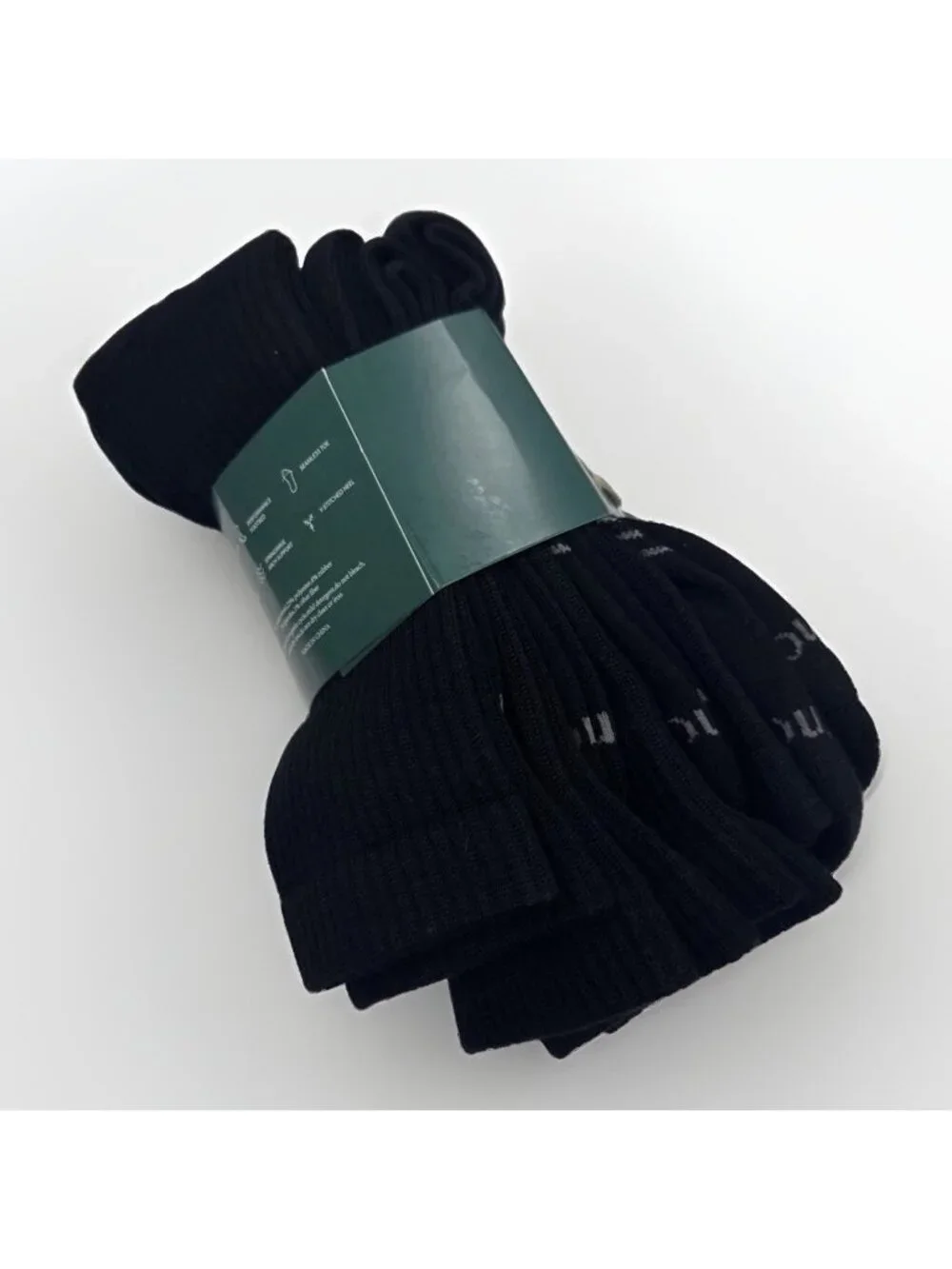 Quince Men's Merino Wool Crew Socks 4-Pack in Black Size XL 12.5-16